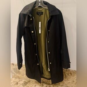 ANTONIO MELANI Black Raincoat with Gold Accents